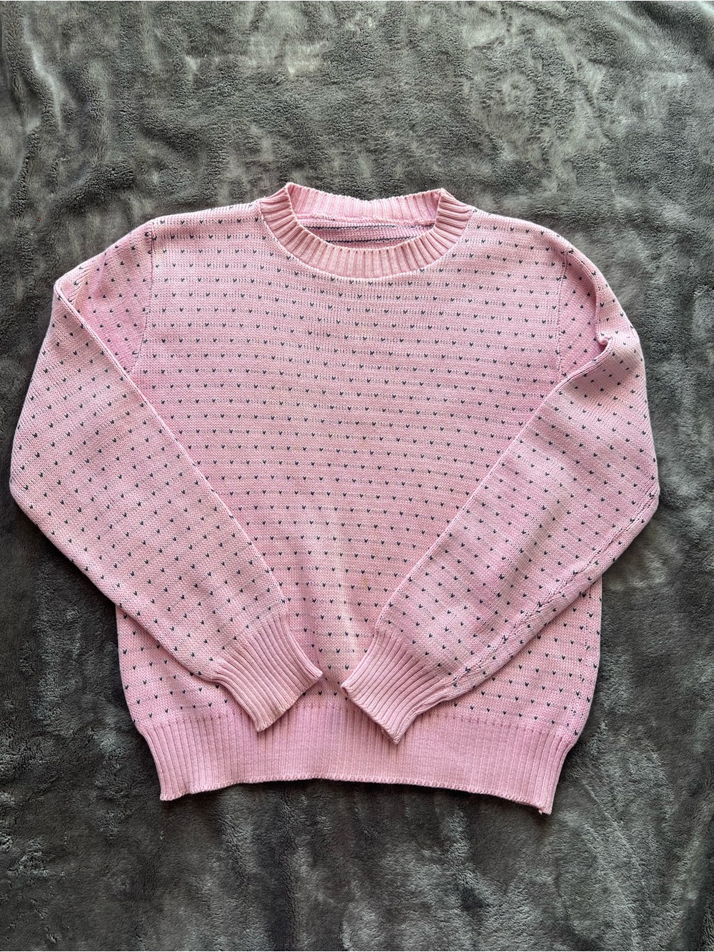 Pink Reversible Heart /Stripe Knit Sweater - Women